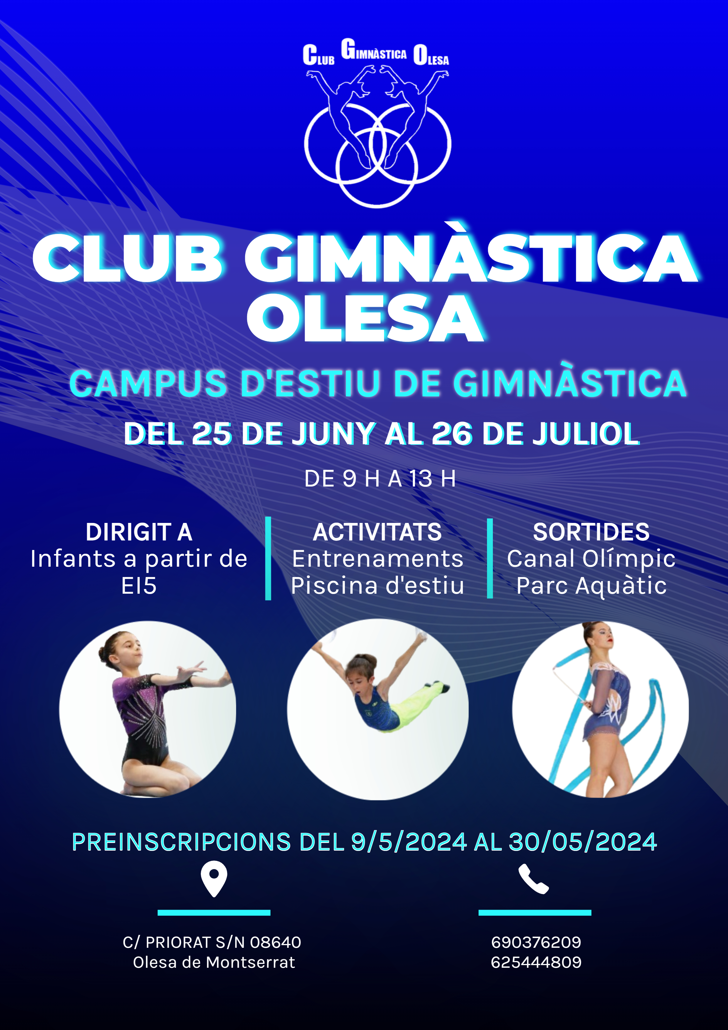 Cartell del casal d'estiu 2024 del Club Gimnàstica Olesa